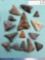 NICE Lot x15 Triangle Levanna Points, Jasper/Chert/Quartzite, Broome Co., NY