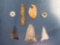 Drilled Elk Tooth, Bone Beads, Triangle Points, Found on Washington Boro Village Site, Ex: Henry