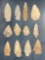 STUNNING Lot of Sugar Quartz North Carolina Arrowheads, Points, Longest is 2 1/2