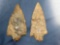 Pair of Nice Rhyolite Morrow Mountain Points, Found in North Carolina, THIN, Longest 3 3/4