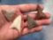 Lot of x4 Quartz/Quartzite Triangle Points, Found in North Carolina, Longest 1 5/8