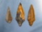 x3 Cobble Jasper/Chert Piscataway Points, Found Kent Co., DE, Longest 1 7/8