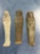 Lot of 3 Egyptian Ushabti's, Human Figurines, Longest is 4 1/16