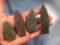 Lot of 4 Fox Creek Points, Argillite+Rhyolite, Found in Pennsylvania, Longest 3 9/16