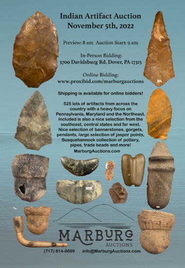 Indian Artifact Arrowhead Auction Marburg Auctions