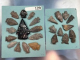 Lot of 22 Various Points, Arrowheads, Found in Broome Co, NY, Longest 2 3/8