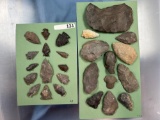 Lot of 27 Arrowheads, Blades, Knives, Found in Broome Co,, NY Ex: Marrissey