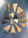 15 Quality Triangle Points, Found in North Carolina, Longest Measures 1 15/16