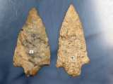 Pair of Nice Rhyolite Morrow Mountain Points, Found in North Carolina, THIN, Longest 3 3/4