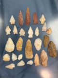 Lot of 27 Various Quartz and Quartzite Points, Colorful, Found in Harford Co., Maryland, Longest 2 7