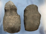 Pair of Classic 3/4 Groove Axes, Found Chester River, Rock Hall Maryland, Longest 6