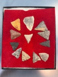x12 Nice Triangle Points, Jasper, Chalcedony, Chert, Found in Berks Co., PA, Longest 1 1/2