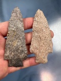 Pair of NICE Brecciated Chert Benton Culture Points, Found in Mississippi, Longest is 3 3/4