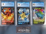 CGC 9 Charizard V 001/021, 9 Blastoise V 001/020, 9.5 Venusaur V 001/021 - Starter Set JPN-Pokemon