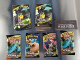 x4 Sealed Pokemon Team-Up Booster Packs from a Prerelease Kit (box included)