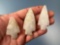 Lot of x3 Quartz Archaic Stem Points, NICE, Longest 2 1/2