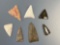 Lot of x7 Fine Quartz, Quartzite, Rhyolite, Chert Triangles, Found in NJ, Ex: Sam Priem Collection,