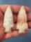 Pair of Fine Ex: Bowser Quartz Bare Island Points, Pink Coloration, Found Long Level, York, PA Longe