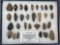 Large Lot of Various Arrowheads, Upper Delaware River, PA, Ex: Elinor R. Fehr Collection, Longest is