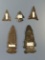 Lot of x5 Arrowheads, Triangles, Side Notch, Normanskill, Found in PA and NY, Longest is 2 3/16