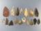 Lot of 17 Various Arrowheads, Chert, Chalcedony, Quartzite Found in New Jersey, Purchased from Rich