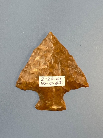 Classic 1 9/16" Jasper Perkiomen Point, Found in Great Meadows, New Jersey, Ex: Bob Sharp Collection