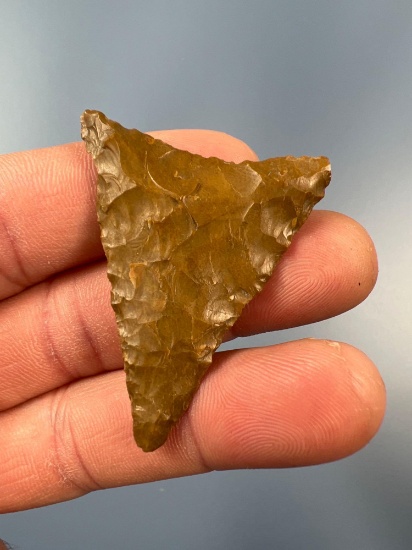 FINE 1 7/8" Jasper Levanna Triangle Point, Found in PA, Purchased 5/26/03 at Conestoga, THIN PIECE!