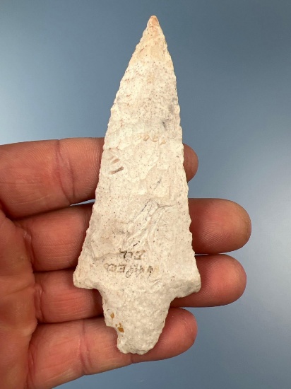 4 1/8" Burlington Chert Dickson Arrowhead, Found in White Co., Illinois, Ex: Robert Quinter Collecti