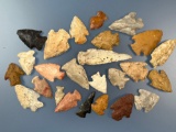 Lot of 25 Various Arrowheads, Found in Arkansas, Personal Finds of Rod Ring, Longest measures 3 1/2