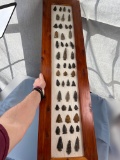 HUGE Frame of 49 Quality Arrowheads, Found in New Jersey, Longest is 3 3/4