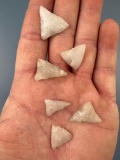 NICE Lot of Fine Quartz Susquehannock Triangle Points, Found in Washington Boro, PA, Longest is 1