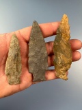 Lot of x3 Various Archaic and Transitional Points, Found in PA, x1 Jasper Orient Ex: Ralph Deturk Co