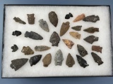 Lot of 28 Various Arrowheads, Found in PA, Some Great Points in the Mix, Longest is 2