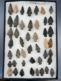 Lot of 44 Various Arrowheads Found in NJ, Various Styles and Materials, Longest is 1 3/4