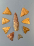 Lot of 8 Triangles+Quartzite Bare Island, Found in New York, Purchased from Rich Johnston on 7/24/20