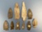Lot of x10 Various Points, Arrowheads, Blades, Found in Western, NY, Ex: Marrissey Collection