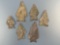 Lot of 6 Rhyolite Broadpoints, Lower Susquehanna River, PA, Pictured on Front of Conestoga Auction C