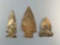 Lot of 3 Fine Chert Points, Found in Chemung Co., NY, Longest is 2 1/8