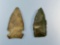 Pair of Green Normanskills Chert Arrowheads, Found in NJ, Longest is 1 7/8