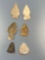 Lot of 6 Points/Arrowheads and Tools, Central States Pieces, Ex: Dave Summers Collection