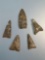 Lot of 5 Iroquoian Triangle Points, Found in NY, Onondaga Chert, Longest measures 1 1/4