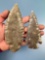 Lot of 2 Flint Knapping Art Arrowheads, Gray Ghost Points, Longest is 6