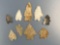 Lot of 9 FINE Bifurcate Points, Longest is 1 7/8