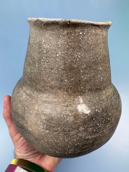 WIDE MOUTH Mississippian Jar/Bottle, 7" Tall, 3 1/2" Opening, Missouri, Great Condition, Small Stres
