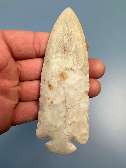4 1/16" Flintridge Dovetail, RESTORED TIP, Found in Richland Co., Ohio, Semi-Translucent