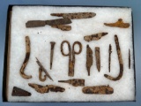 Beal Site, 1670-1687, Victor, NY Iron Iroquoian Trade Artifacts, Seneca,Scissors, Knives, Awls, Long