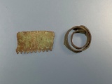 Brass Spiral/Coil and Serrated Brass Piece/Saw/Cutter Found in Cayuga Co., NY, Ex: Dave Summers, Lon