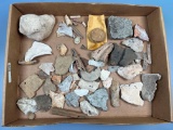 XL Lot of Florida Found Artifacts, Newnan, Drilled Tooth Pendant, Shell, Pottery and More, Longest i