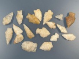 Lot of 18 Various Quartz Arrowheads, Points, Found in Harford Co., MD Ex: Westerwald Collection, Lon
