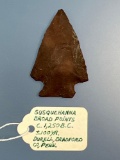 RARE Munsungun Chert Susquehanna Broadpoint, Found in Durell, Bradford Co., PA, Measures 1 15/16